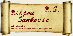 Miljan Sanković vizit kartica